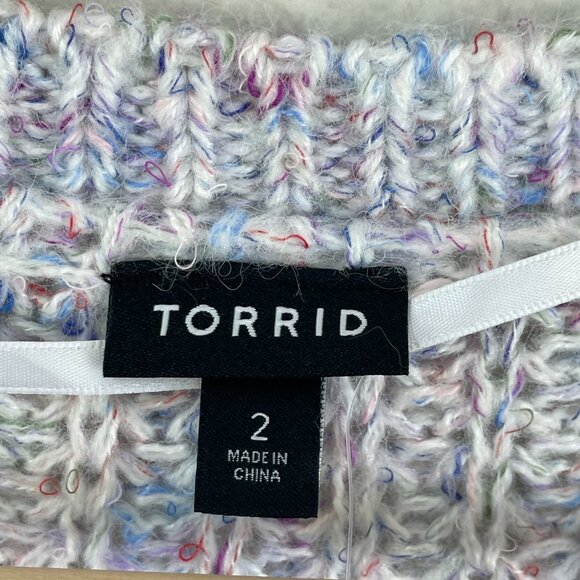 NEW Torrid Womens Plus 2X V Neck Pullover Sweater Multicolor Knit - Picture 8 of 15